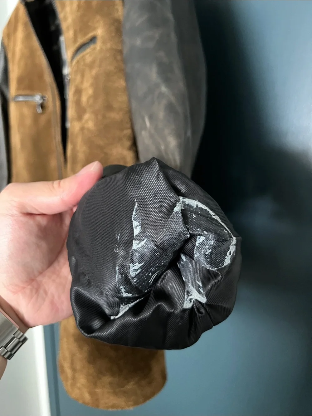 Banana Republic Brown Suede & Black Leather Sleeve Jacket